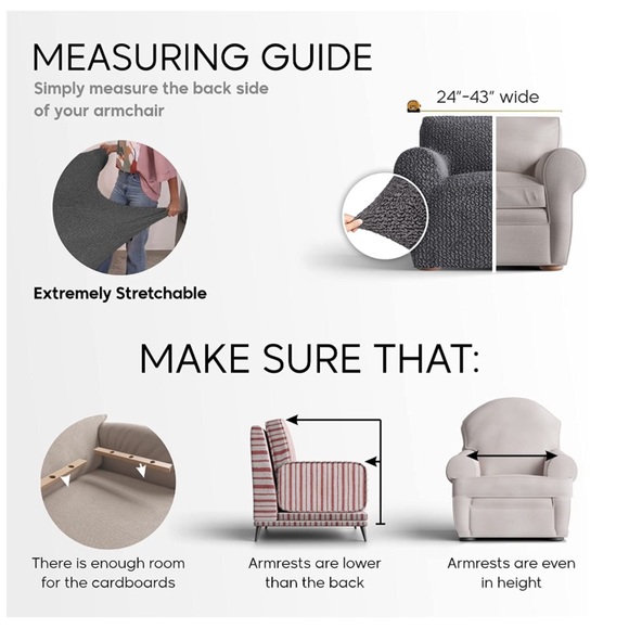 Chair Cover - Stretch Velvet Armchair Slipcover - Picture 6 of 9